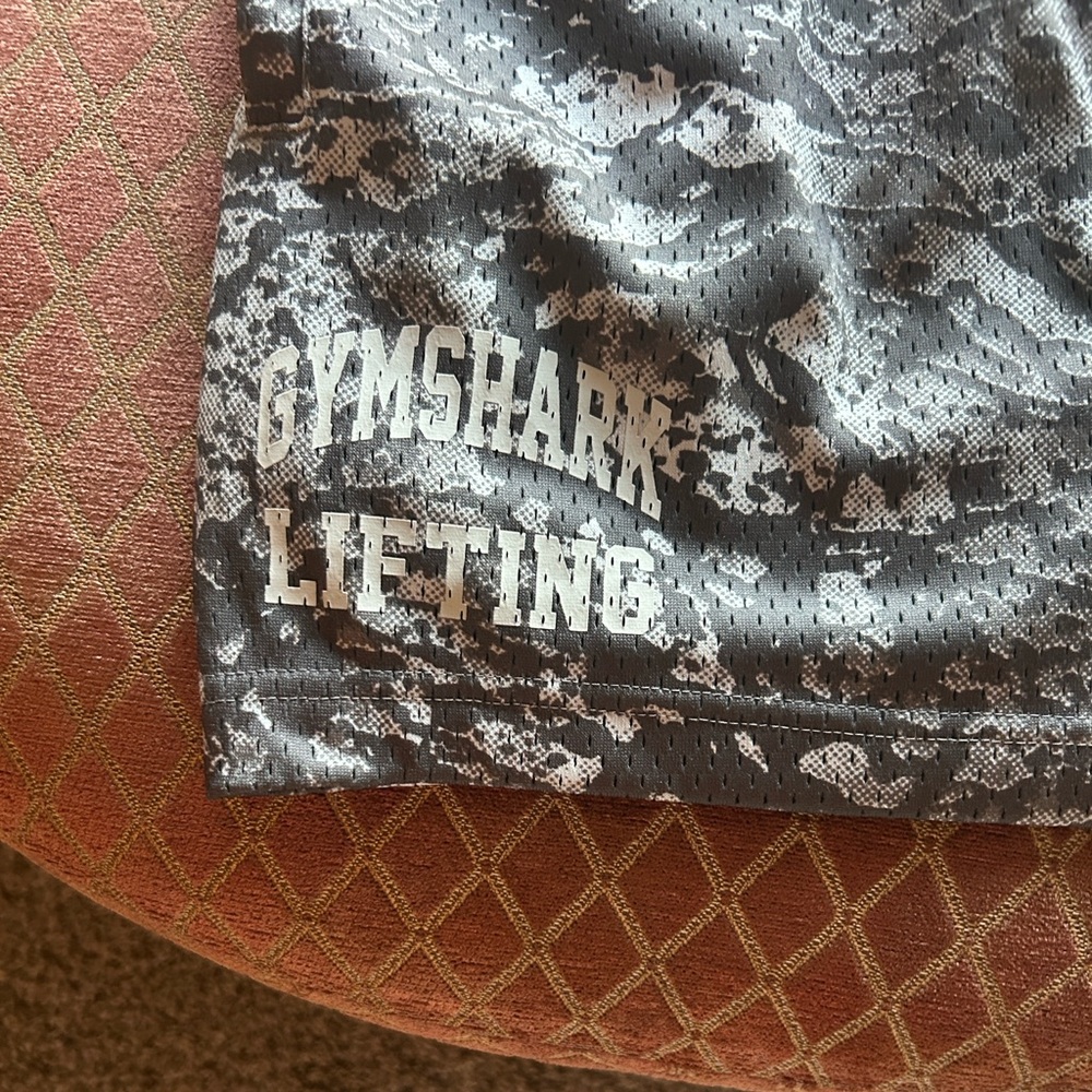 Gymshark Grey and Gray Camo Athletic Shorts